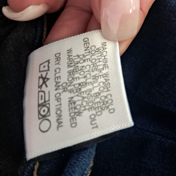 Flying Monkey Sz 27 Distressed Skinny Jeans Raw Hem Pockets Dark Wash Mid Rise - Picture 13 of 13